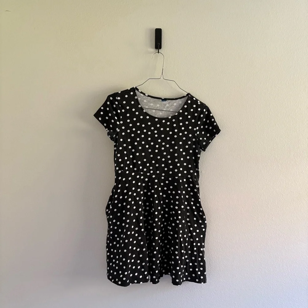 old navy polka dot dress ruffle v Old Navy Black and
